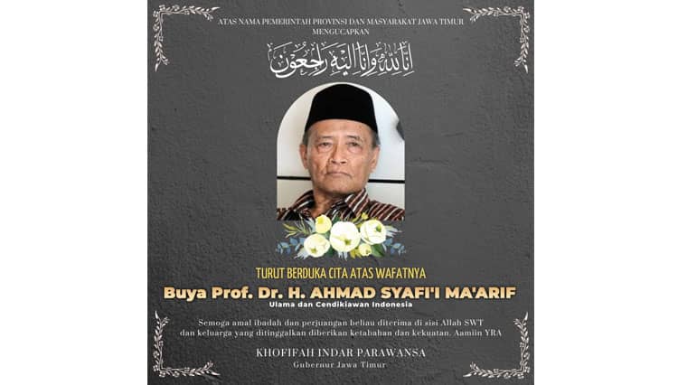 Gubernur Khofifah Ajak Masyarakat Salat Ghaib untuk Buya Syafii Maarif