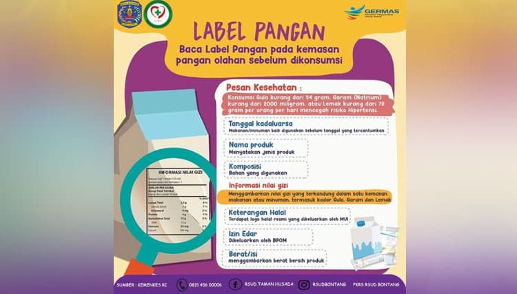 Dinkes Bontang Imbau Masyarakat Perhatikan Label Pangan Kemasan Olahan