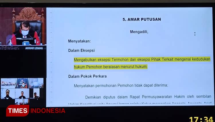 MK Tolak Gugatan Yusuf-Riza Pada Sengketa Pilbup Banyuwangi