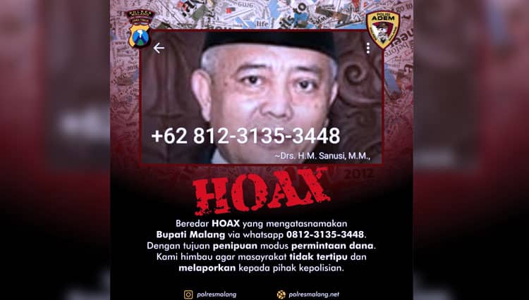Waspada! Beredar Akun Palsu WhatsApp Mengatasnamakan Bupati Malang Abah Sanusi