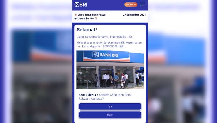 BRI Bagikan Kuesioner Berhadiah di HUT ke-120, Kapimcab Banjar: Itu Penipuan